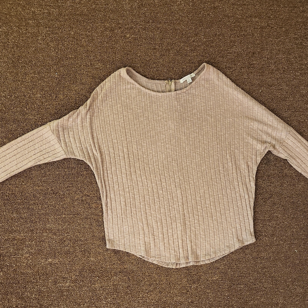 Green Envelope Textured Knit Top in Brown